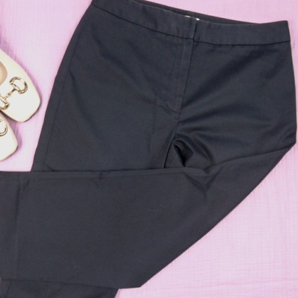 Tahari Black Cotton High Rise Cropped Blend Pants, Size: 8